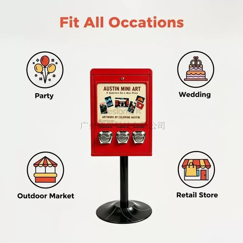 Coin Operated Sticker Vending Machine Commercial Self Service Dispenser for Retail Small Business