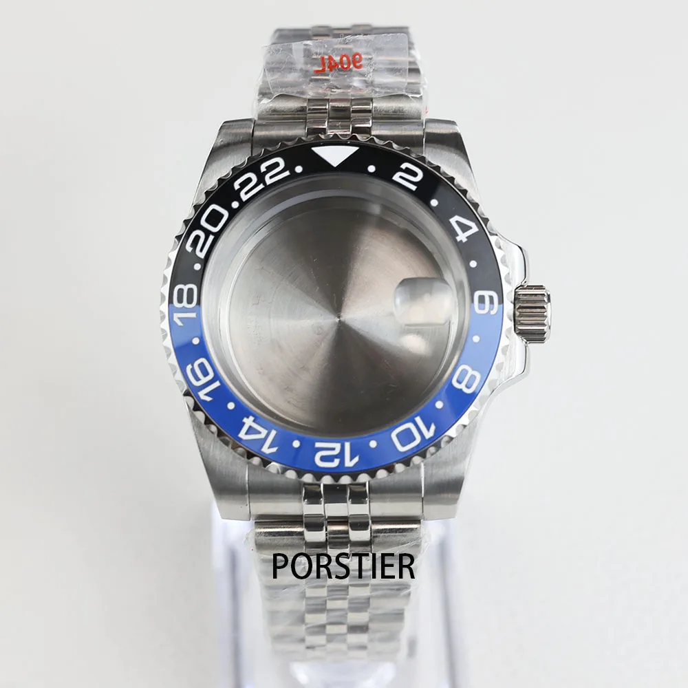 40mm Watch Case 904L Stainless steel Jubilee bracelet Sapphire Glass for Seiko NH34 NH35 /36 Movement GMT Yacht-Master Cases image 3