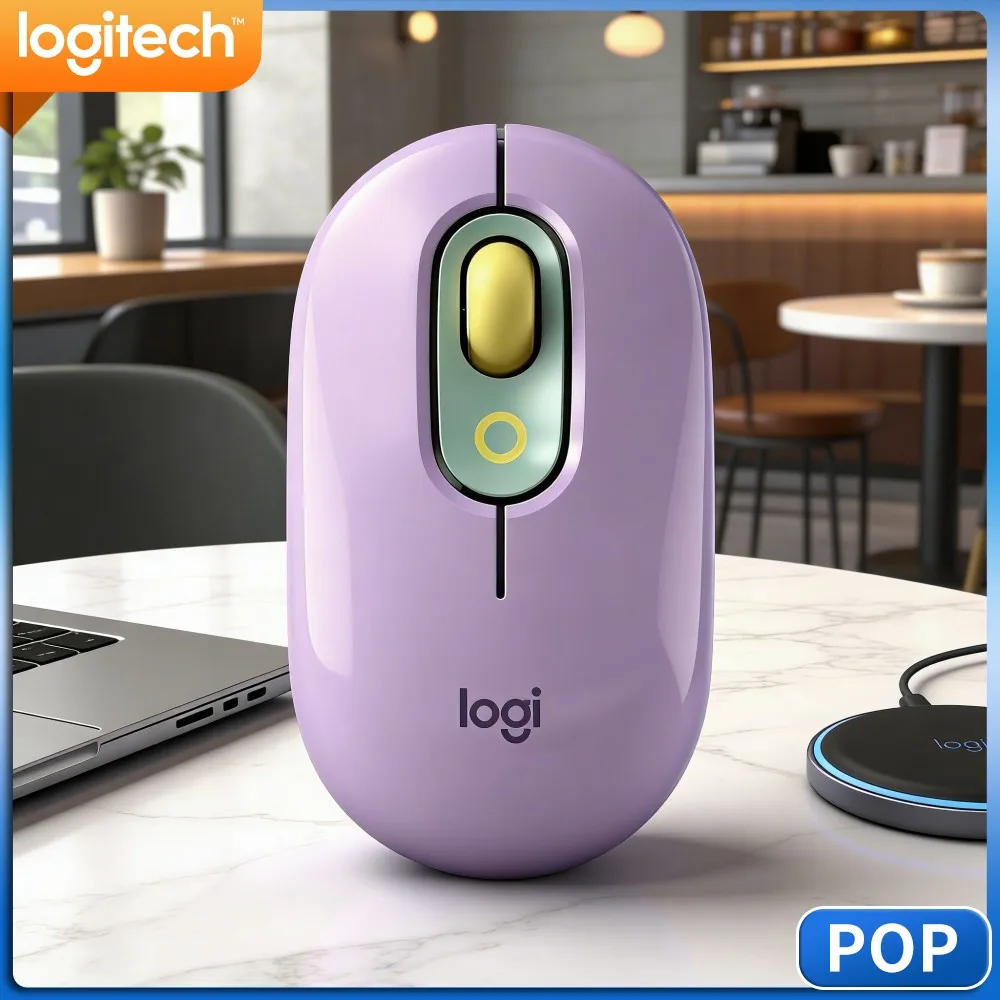 Logitech M350 POP Slim Mouse Long‑Battery‑Runtime Magnetic‑Receiver For Ocean‑Logistics‑Analysts Document‑Work