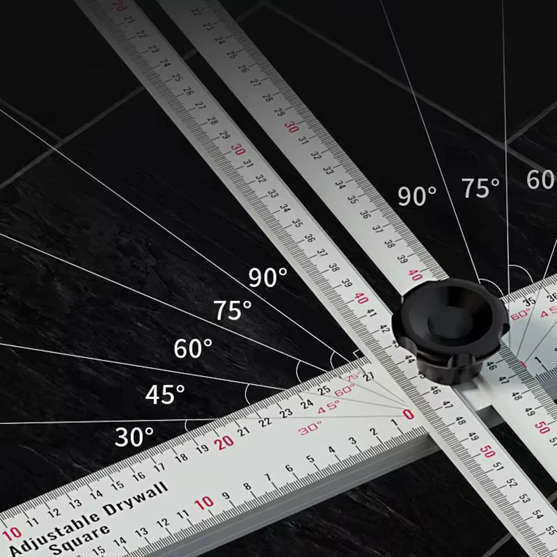 4-in-1-Bohrpositionierungslineal, Mehrwinkel-Mess lineal, t-Quadrat-Lineal Holz bearbeitungs lineal, Schrankloch-Bohr schablone