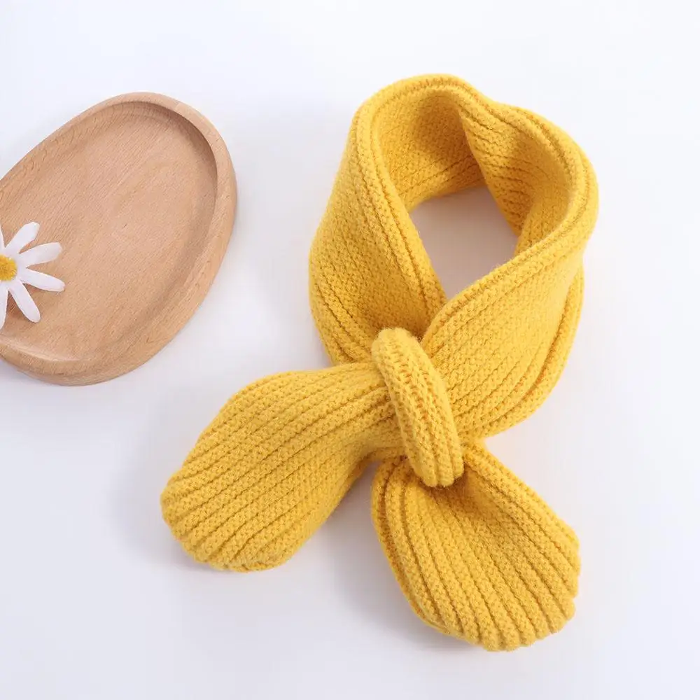 

Fashion Solid Color Boys Girls Scarf Korean Style Windproof Kids Knitted Scarf Thick Outdoor Winter Knit Scarves Baby