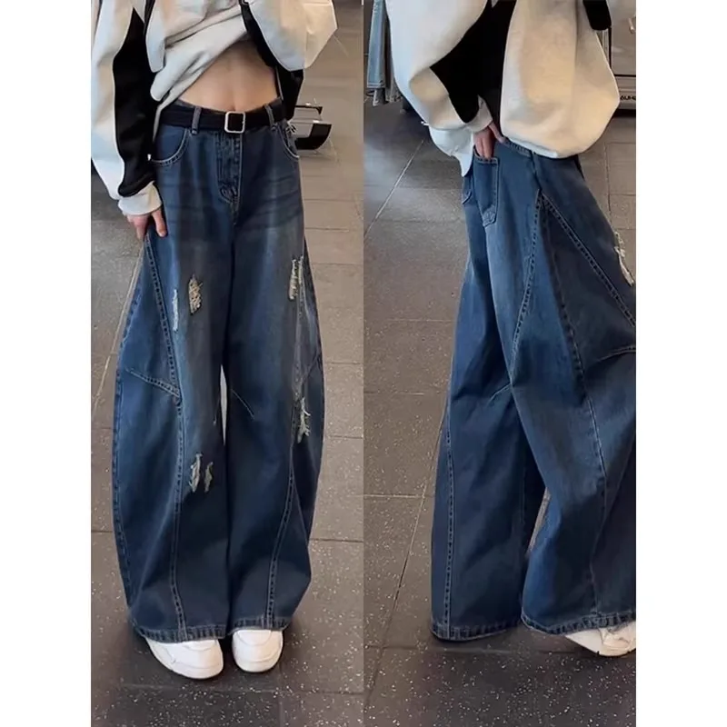 

Summer Loose Fit Men's Jeans 250 Pou Trendy Lazy Sle Casual Loose Leggings Faionable New Model Hip Hop Denim Pants