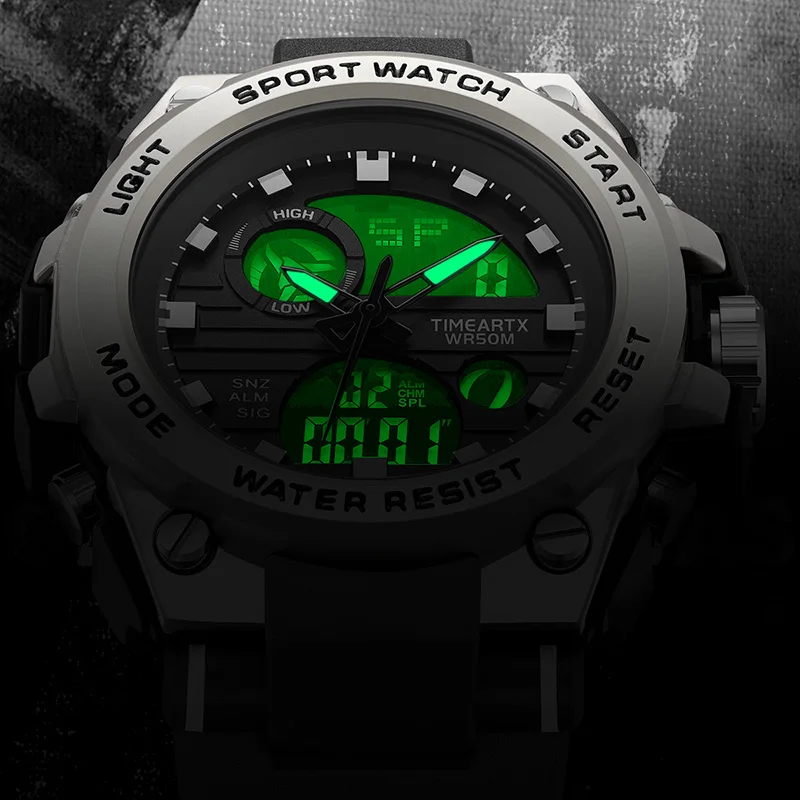 

TIMEARTX Men's Watch ABS Case Luxury Luminous Digital Alarm Electronic Watch Fashion Outdoor Watch For Men
