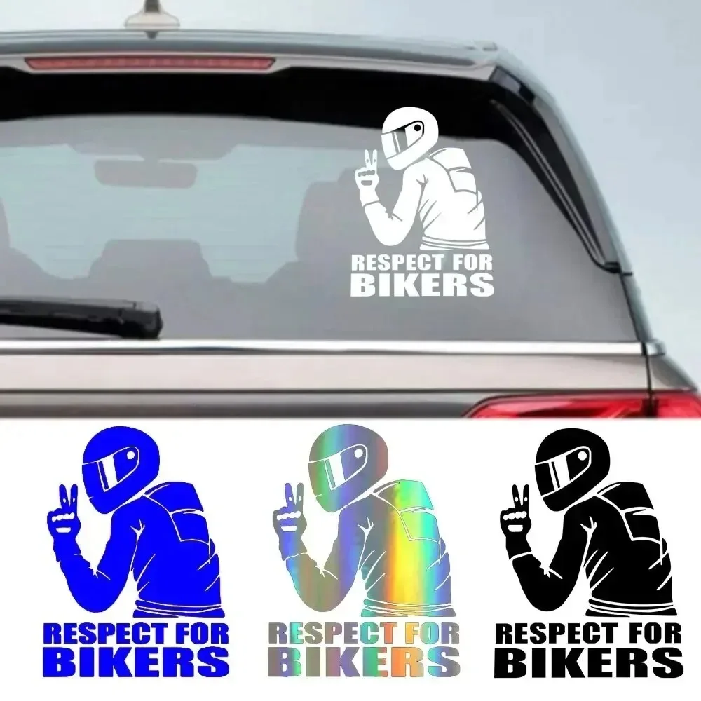 15x11CM 1pc Biker Respect Waterproof Vinyl Sticker, Bold Graphic Decal for Motorcycle, Car & Laptop