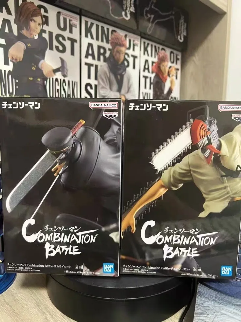 

In Stock Bandai Banpresto Combination Battle Chainsaw Man Kantana Man Denji Anime Action Figures Model Toy desktop Ornament Gift