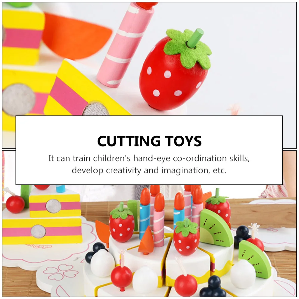 Combinação de cozinha de madeira brinquedos seguro brinquedo de corte de alimentos conjunto educacional criança diversão simulação prop