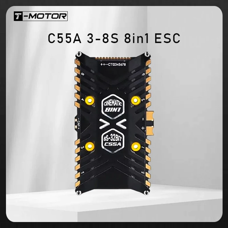 

T-MOTOR C55A 55A 3-8S 32Bit 128K 8in1 Filmic ESC for F7 PRO Flight Controller FPV Freestyle cinelifter X8 Drones DIY Parts