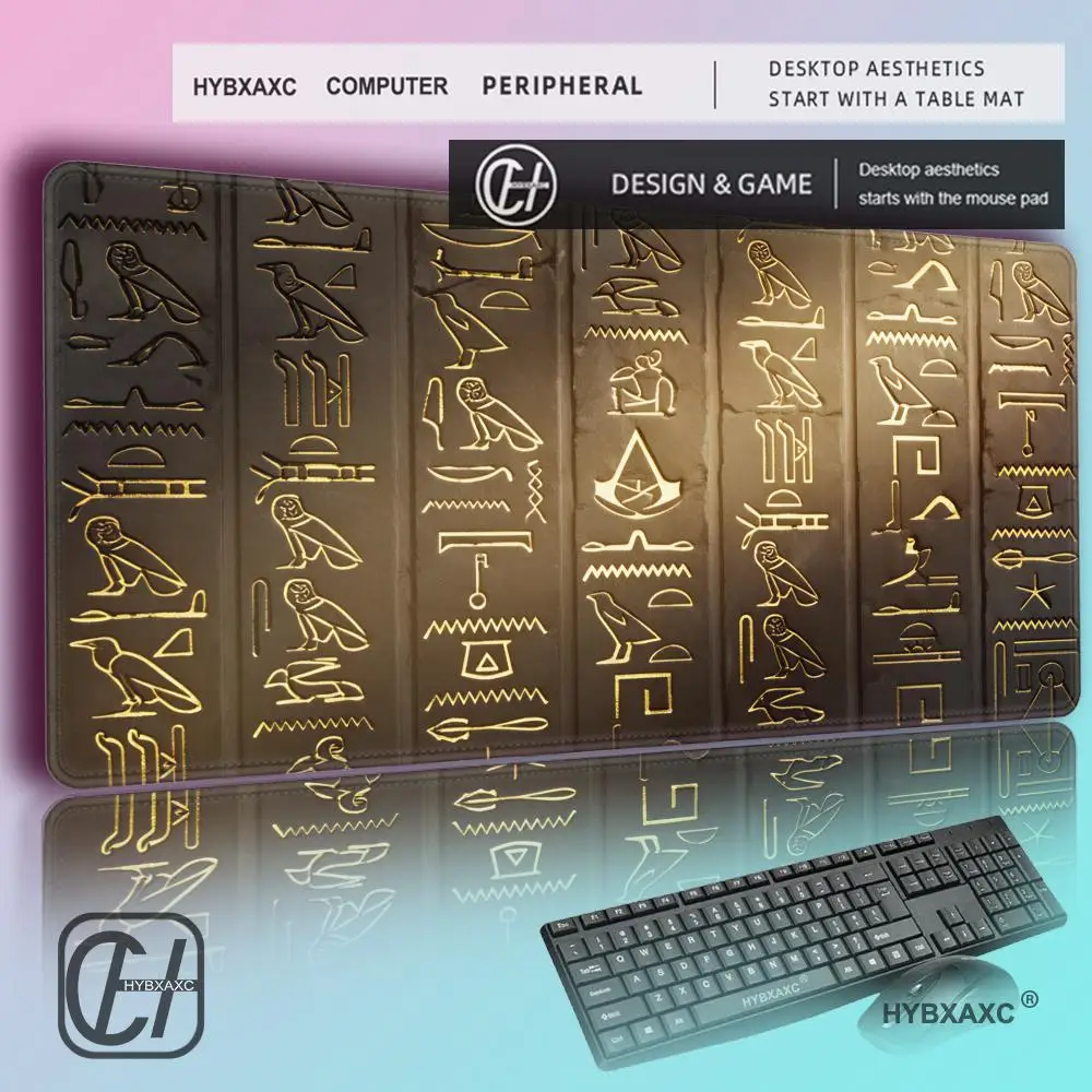 

HYBXAXC Ancient Egyptian Murals MousePad Large Rubber Anti-slip PC Desk Accessories Mousepad for Gamer Keyboard Mats Decor Mat