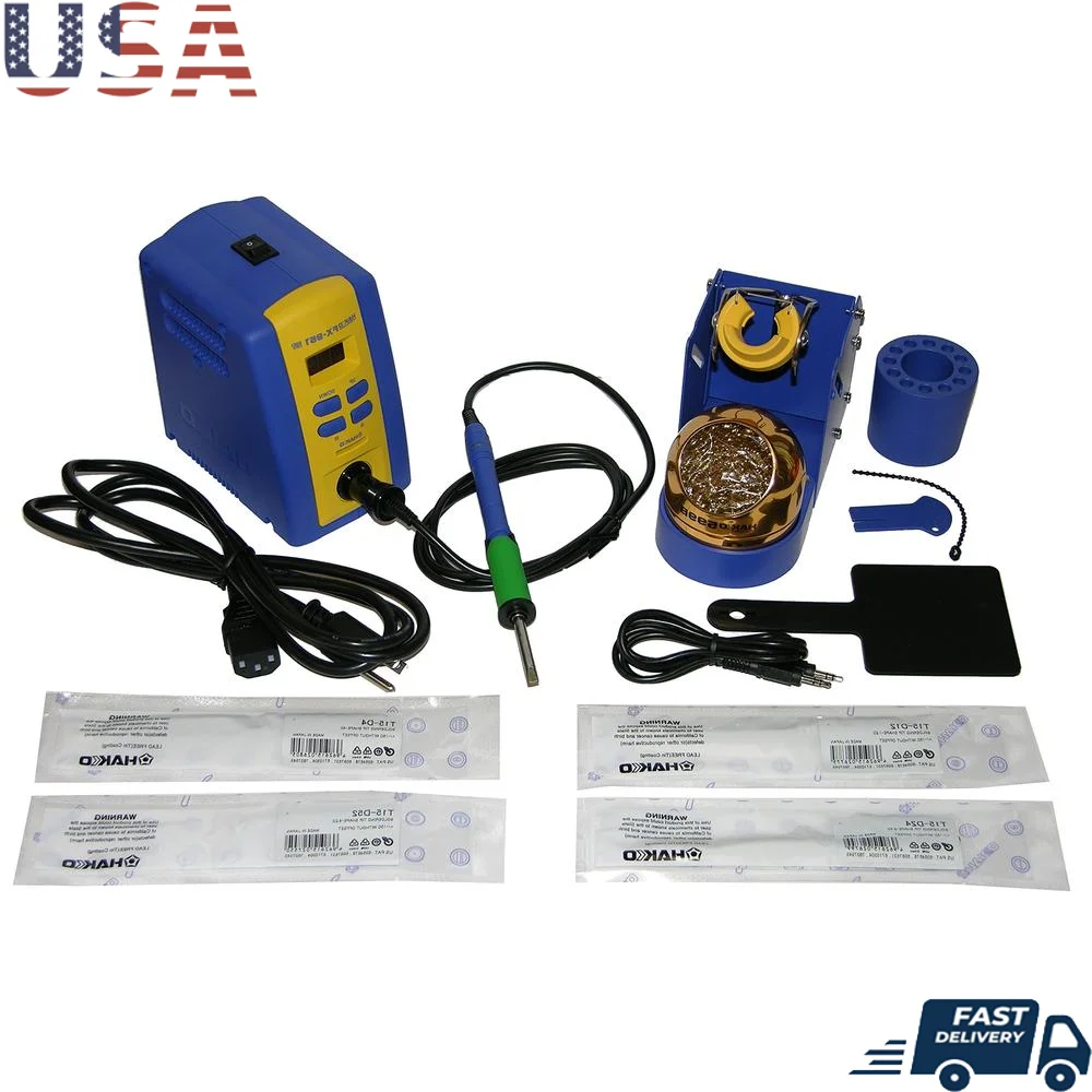 

Professional Soldering Station FX951-66 Digital Display 75W with Chisel Tips T15-D12 T15-D24 T15-D4 Heavy Duty Tool