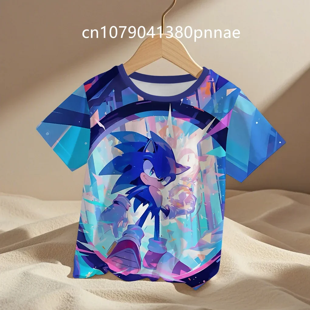 

3-20 Year Kids TShirts Baby Boys Casual Short Sleeves Print Man Woman T-shirt Summer Children Tee Shirts Tops Boys Sonic T-Shirt