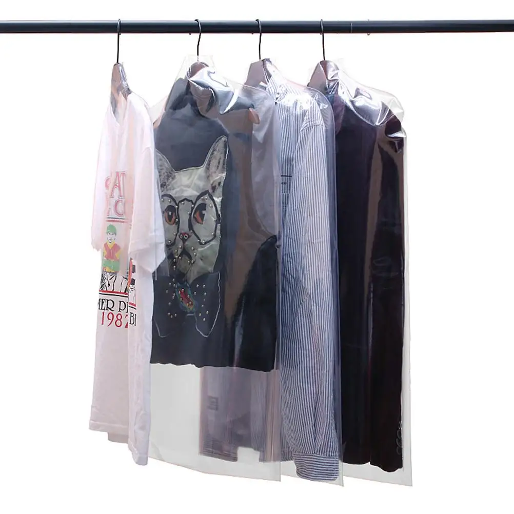 

5Pcs Clothes Cover Transparent Protectors Jackets Suit Garment PVC Reusable Storage Clothes Dust Bag Closet ganizers Home