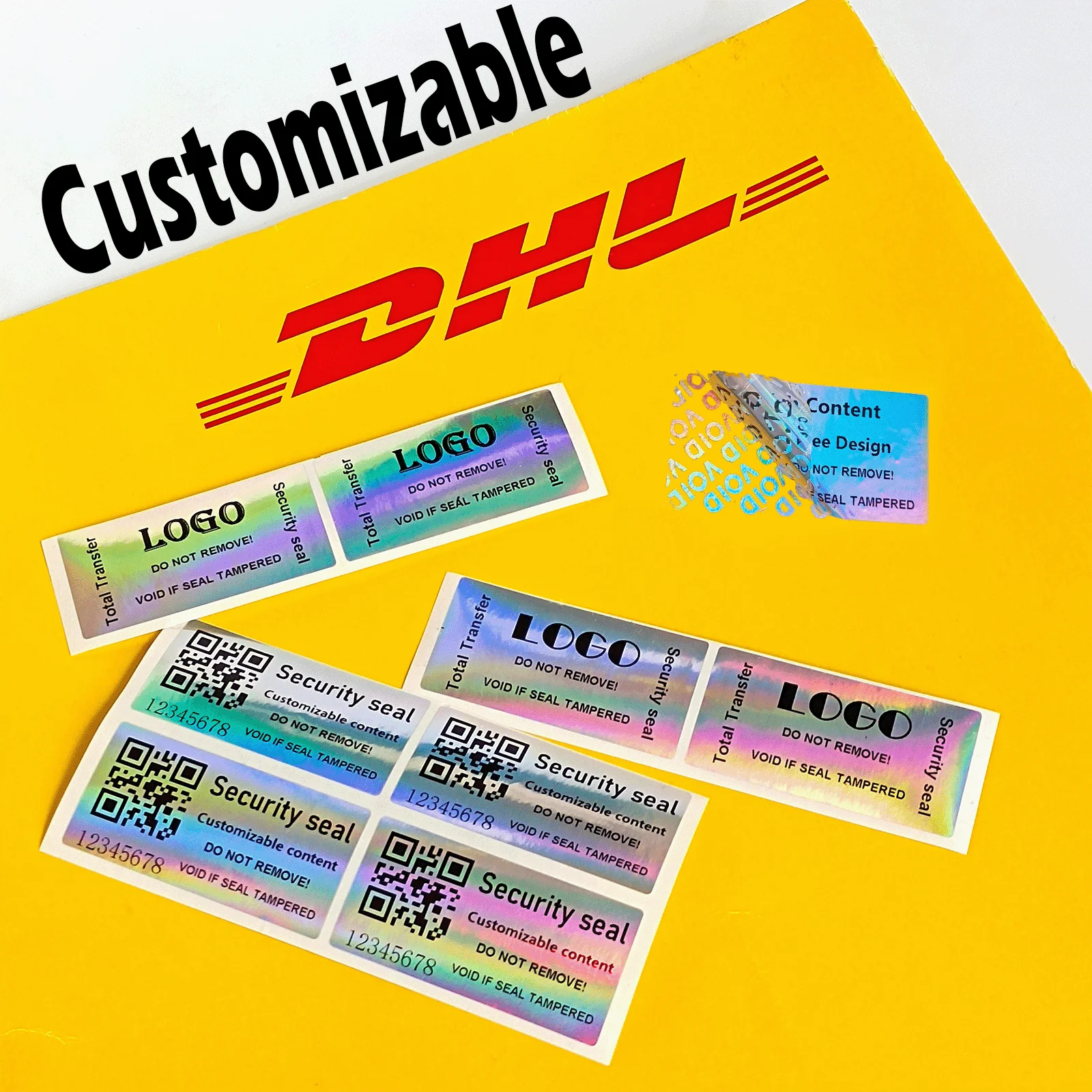 

1 customized Self adhesive security seal stickers, hologram stickers, warranty void labels，Custom stickers