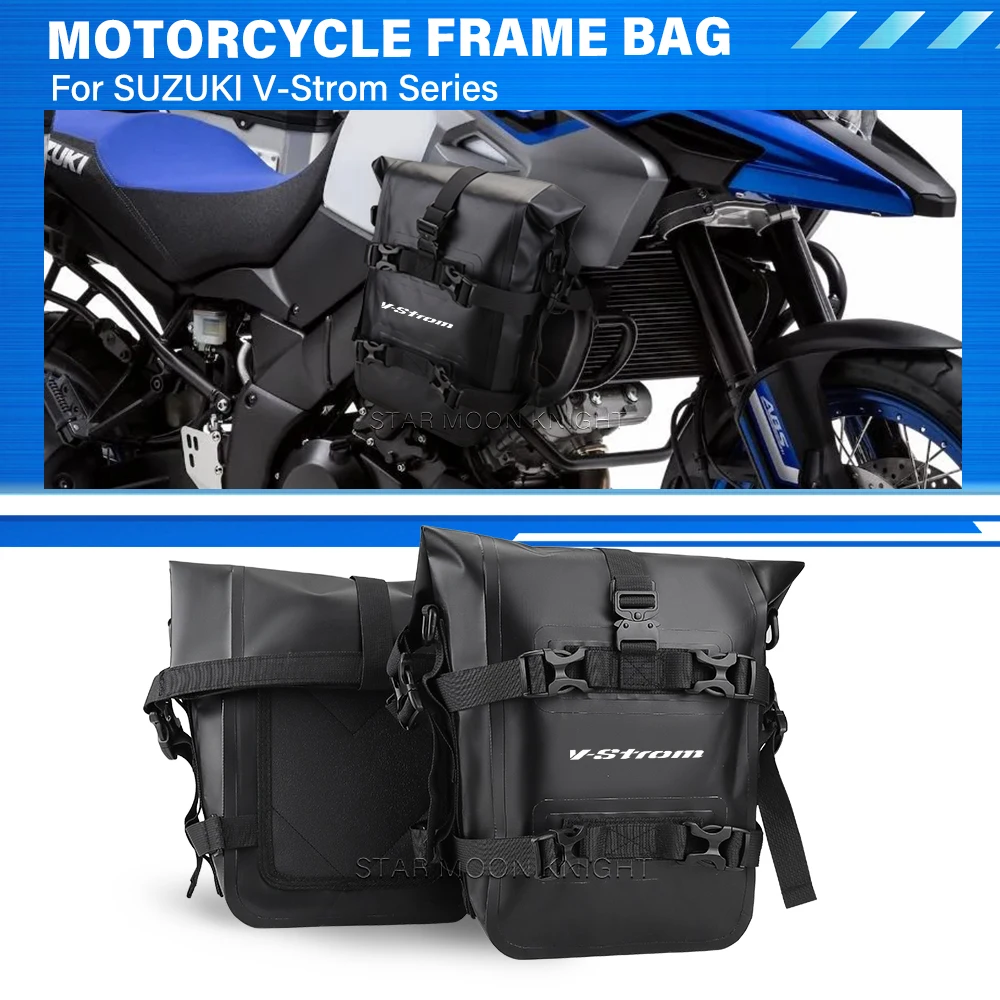 FOR Suzuki V-Strom 800DE 1000DE ADV V Strom 1000 650 250 Frame Crash Bar Bag Waterproof 6-8L Side Bumpers Bag DL250 DL650 DL1000