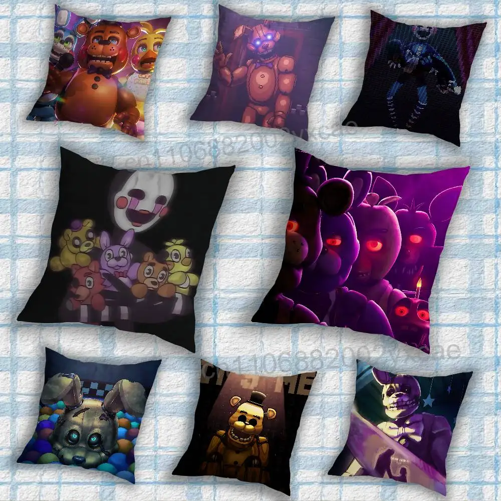 

F-FNAF F-Five Nights at Freddys Pillow Case Sofa Living Room Bedroom Headboard Backrest Cushion Square Cushion Nap Time