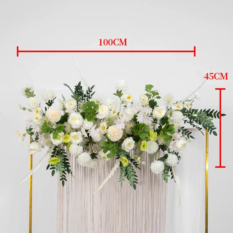 50/100cm Artificial Flower Row Arrangement Wedding Arch Decoration Flower Runner Party Scene Decor Road Leading Floral Wall image 3
