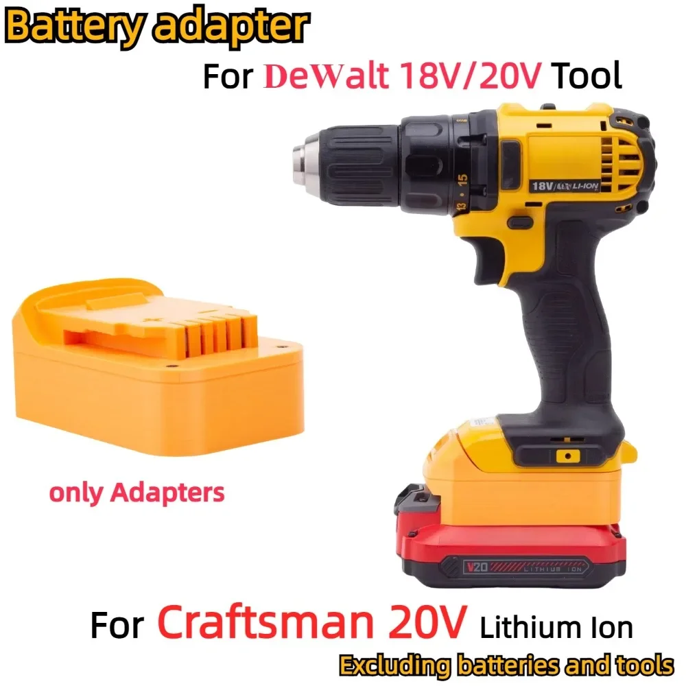 

Adapter/Converter for Craftsman 20V Li-ion Battery TO DeWalt 18/20v MAX XR Cordless Drill Tools Accessory (Only Adapter)