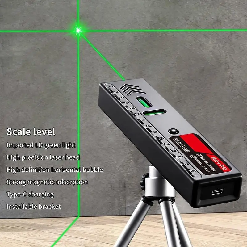 ! Green Cross-Line Laser Level with Strong Magnet for Indoor and Outdoor Use High Precision Leveling Tool with Type-C Charging