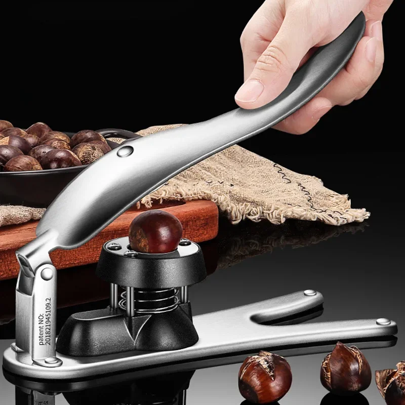 Stainless Steel Chestnut Opener Labor Saving Cross Shaped Nut Sheller Clip for Kitchen Home Labor Saving Durable Kitchen Tool