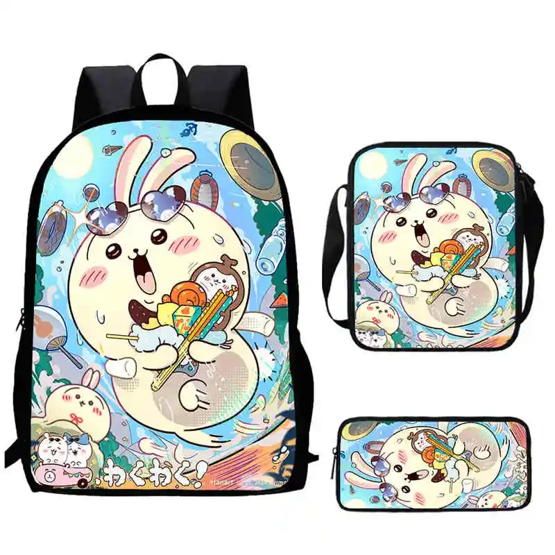 Cartoon Chiikawa Child School Backpack With Shoulder Bags Pencil Bags For Kindergarten,Best Gift For Boys and Girls