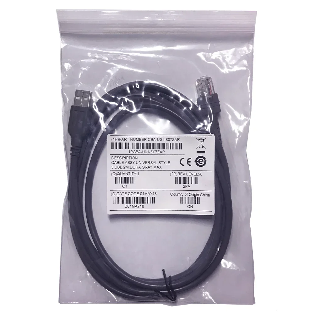 

10 шт./лот 2 м USB-кабель сканера RJ45 для символа LS2208 LS1203 LS4208 DS6708 сканер штрих-кода символ часть кабеля CBA-U01-S07ZAR