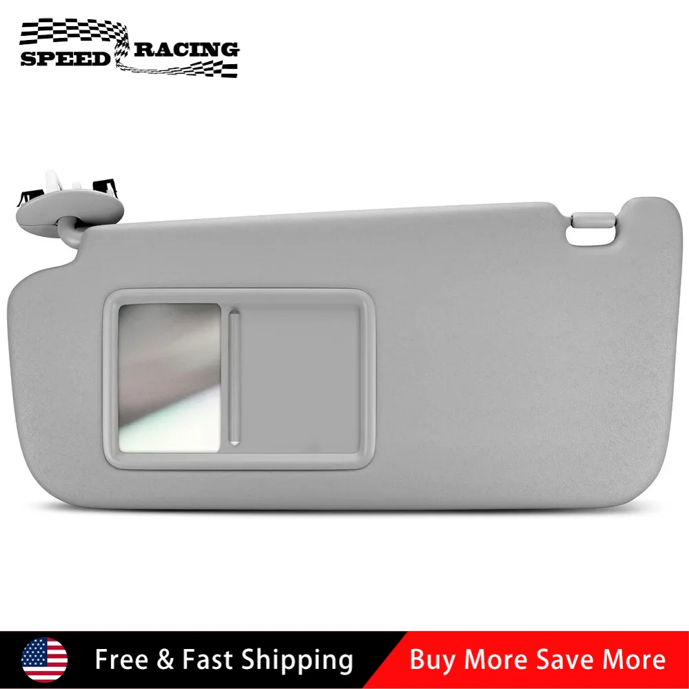 

7432002711E0 74320-12L50-E0 1pcs Plastic & Mirror Left Driver Sun Visor Shade Shield & Mirror For 2007-2013 Toyota Corolla Gray