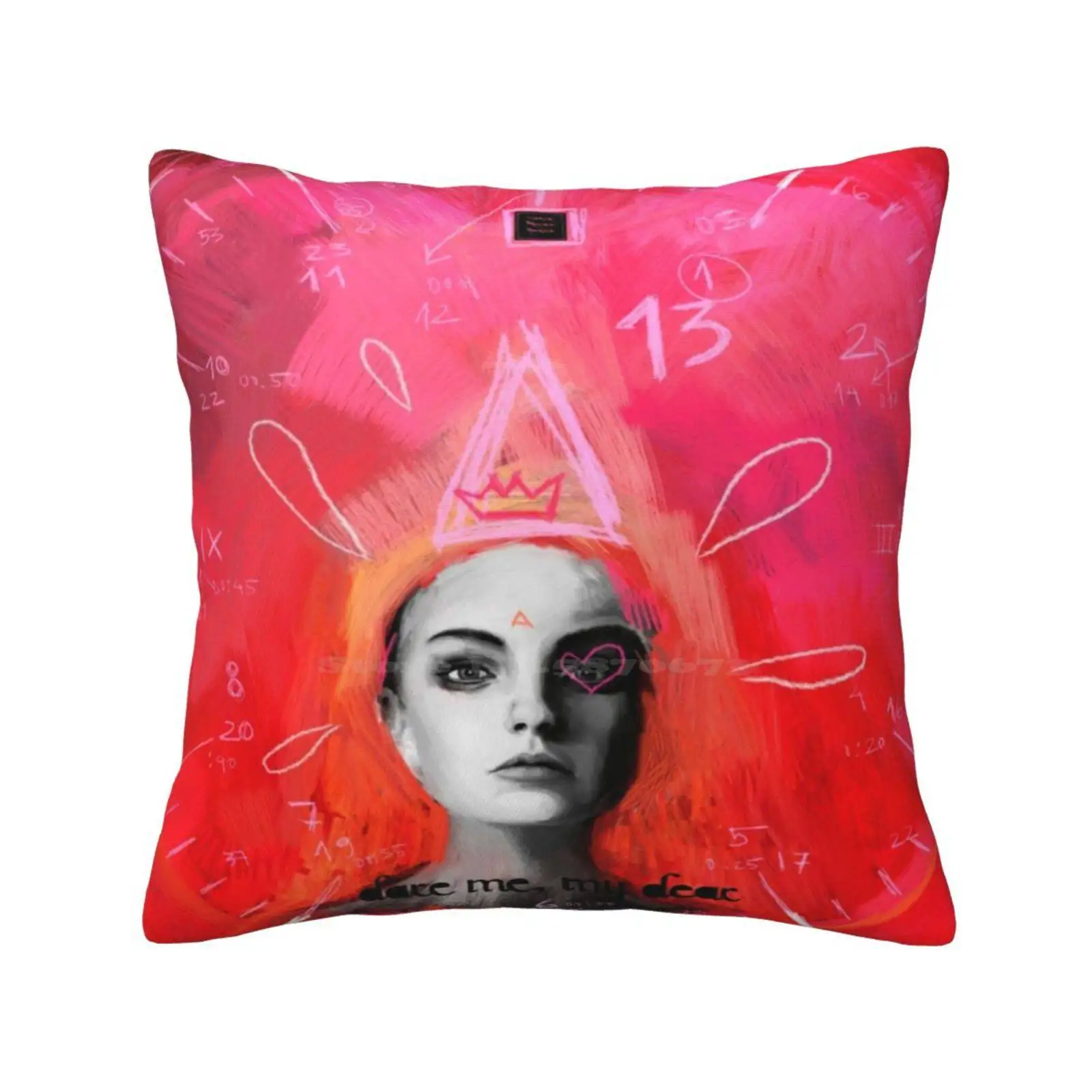 Dare Me , My Dear Ii Bedroom Office Hug Pillowcase Fashion Girl Portrait Face Feminine Colorfull Orquid Summer Autumm Trendy