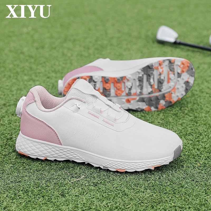 

LIANYI/Новые туфли для гольфа, розовые, в парном стиле, профессиональная модная спортивная обувь на открытом воздухе, дышащая, водонепроницаемая, нескользящая повседневная обувь