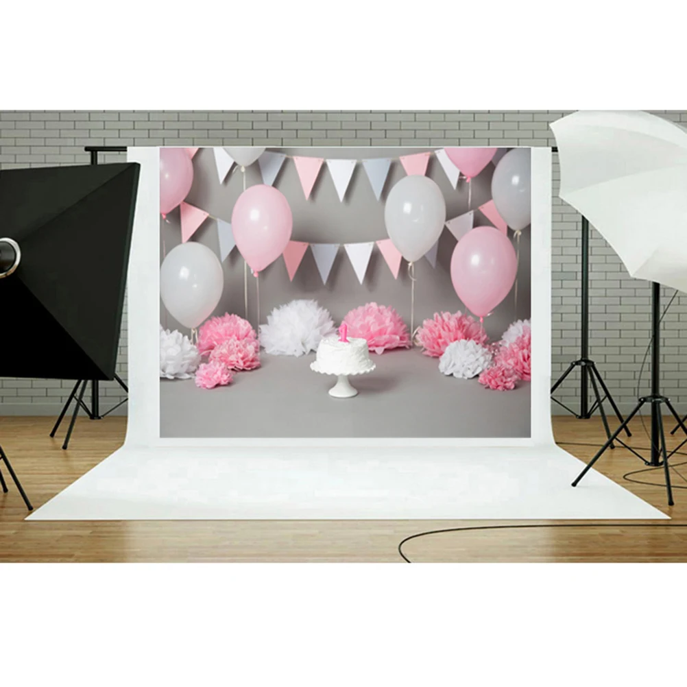 

1St Birthday Photo Background Cloth 3D Cartoon Balloon Garland Seamless Wrinkle-Free Durable Photography Backdrop Wall s
