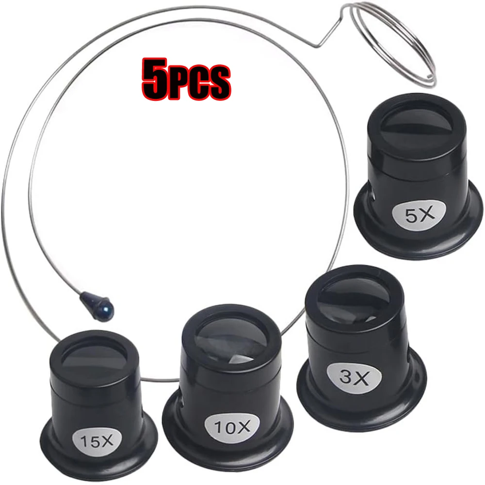 Uhrmacher-Augenlupe Vergrößerungsglas Juwelier Tragbare Monokular-Lupe für Uhrenreparaturen Werkzeug 3X 5X 10X 15X Linse