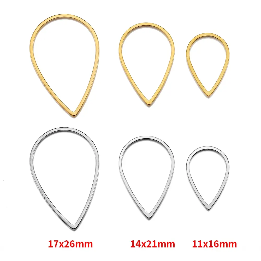 20pcs Teardrop Charms Stainless Steel Gold Plated Pendants Waterdrop Drop Earring Pendants DIY Earwire Ear Studs Jewelry Making