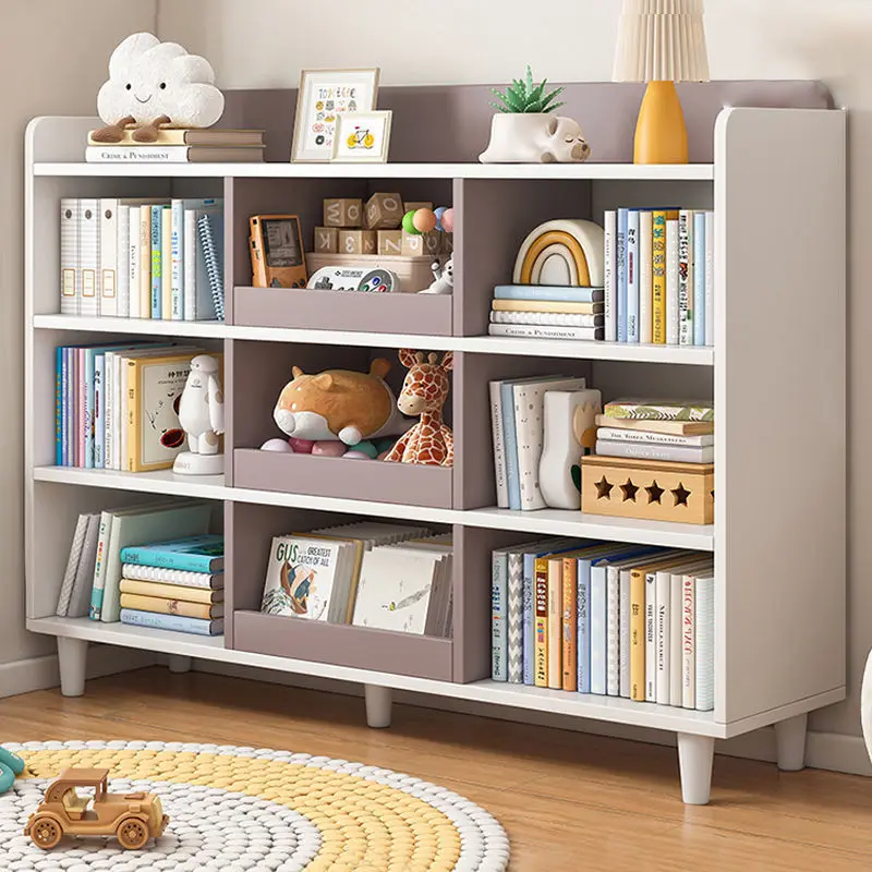AOLIVIYA Kids Floor Bookcase Storage Rack Shelf Desk Library Cabinet For Toys Books Display