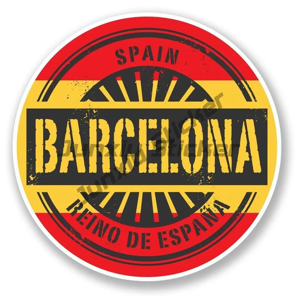 Barcelona Catalonia Spain Vinyl Stickers Laptop Travel Luggage Car Window Car Vinyl Decal Truck Art Boat Colorful Auto Decals
