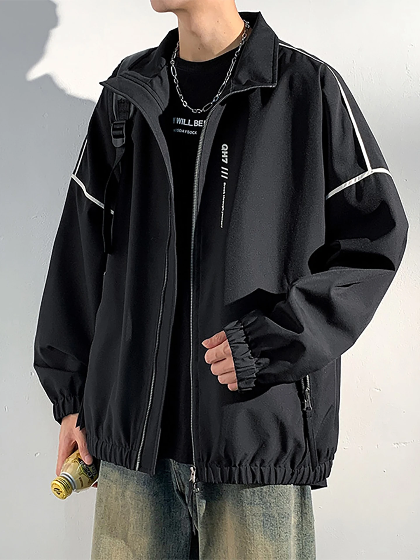 

TUCANO Мужская повседневная ветровка Faion Jaet, однотонная лоскутная ветровка, весна-осень-зима, свободная посадка Sli Haome, уличная одежда