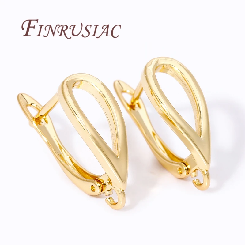 Trendy French Earring Hooks Clasp Accessories For Earrings 18K Gold Plated Earwires Fasteners Findings For DIY Women\'s Jewelry