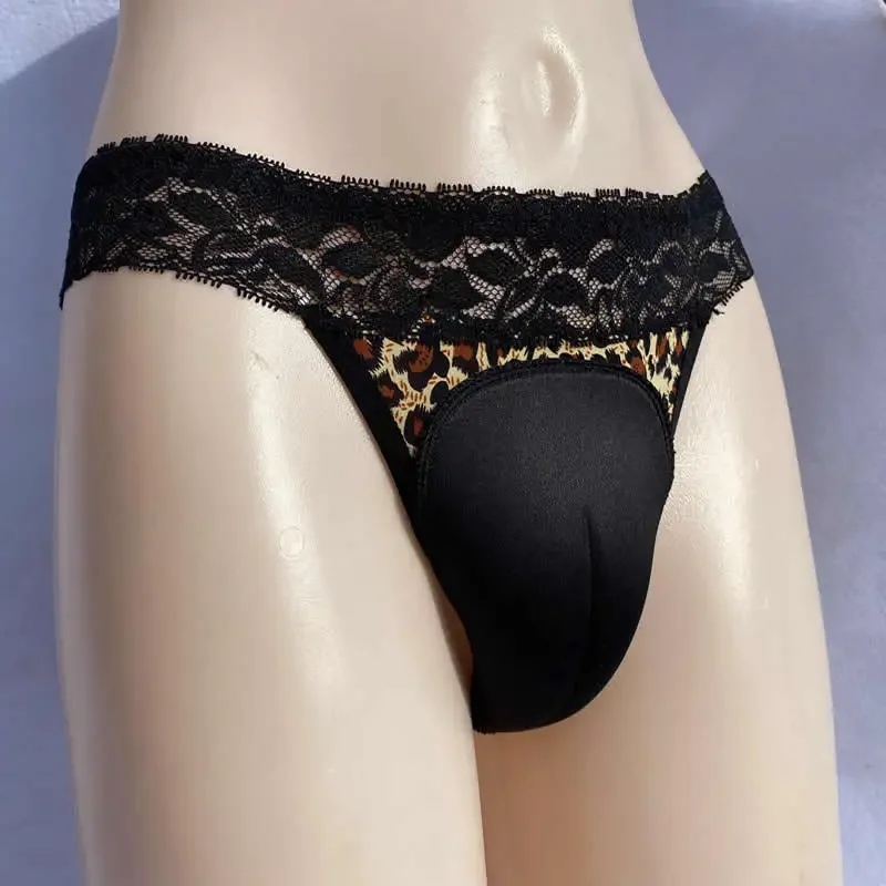 Leopard Print T-Back Camel Toe Control Panty Hiding Gaff Underwear Crossdresser Transgender Sissy Panties Shemale Ladyboy Thong