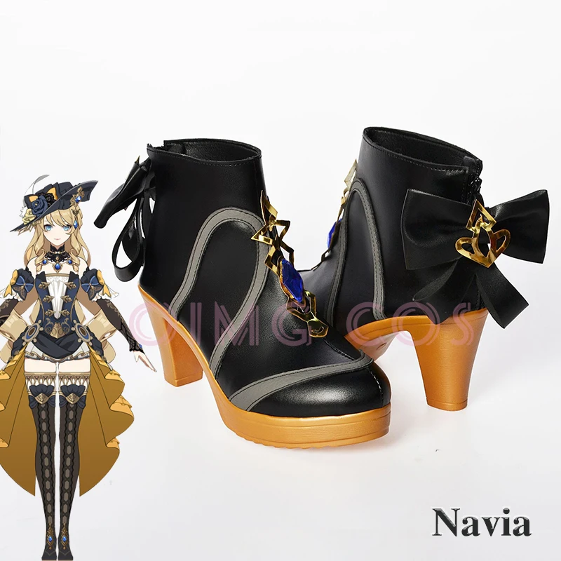Navia Cosplay Shoes Anime Chinese Style Halloween per Genshin Impact Women Game