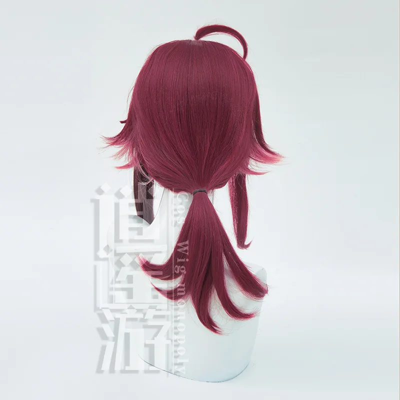 Game Genshin Impact Shikanain Heizou Cos Wig Date Red Heat Resistant Synthetic Hair Halloween Party Cosplay Anime Wigs+wig Cap