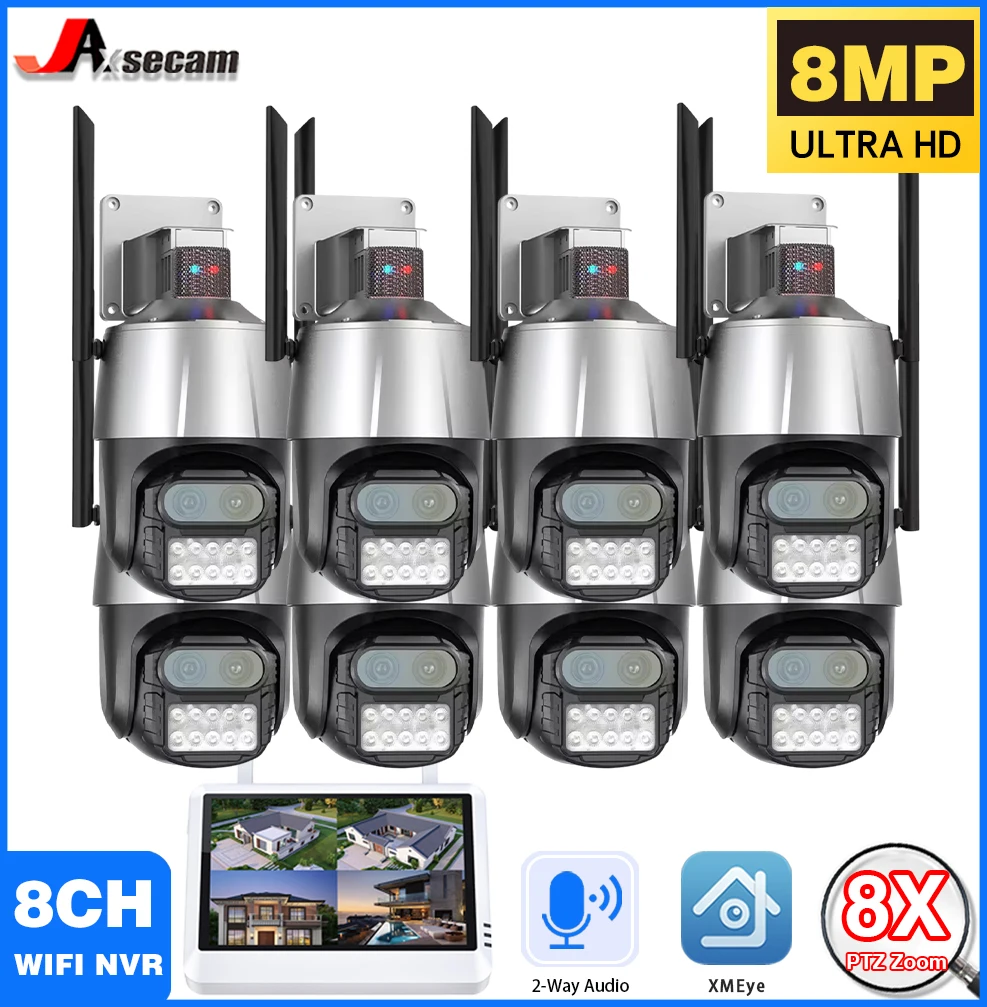 

8MP 8CH NVR HD Outdoor WiFi CCTV Camera 8X Zoom Security System Kit Recorder Wireless IP Camera Video Surveillance System XMEYE