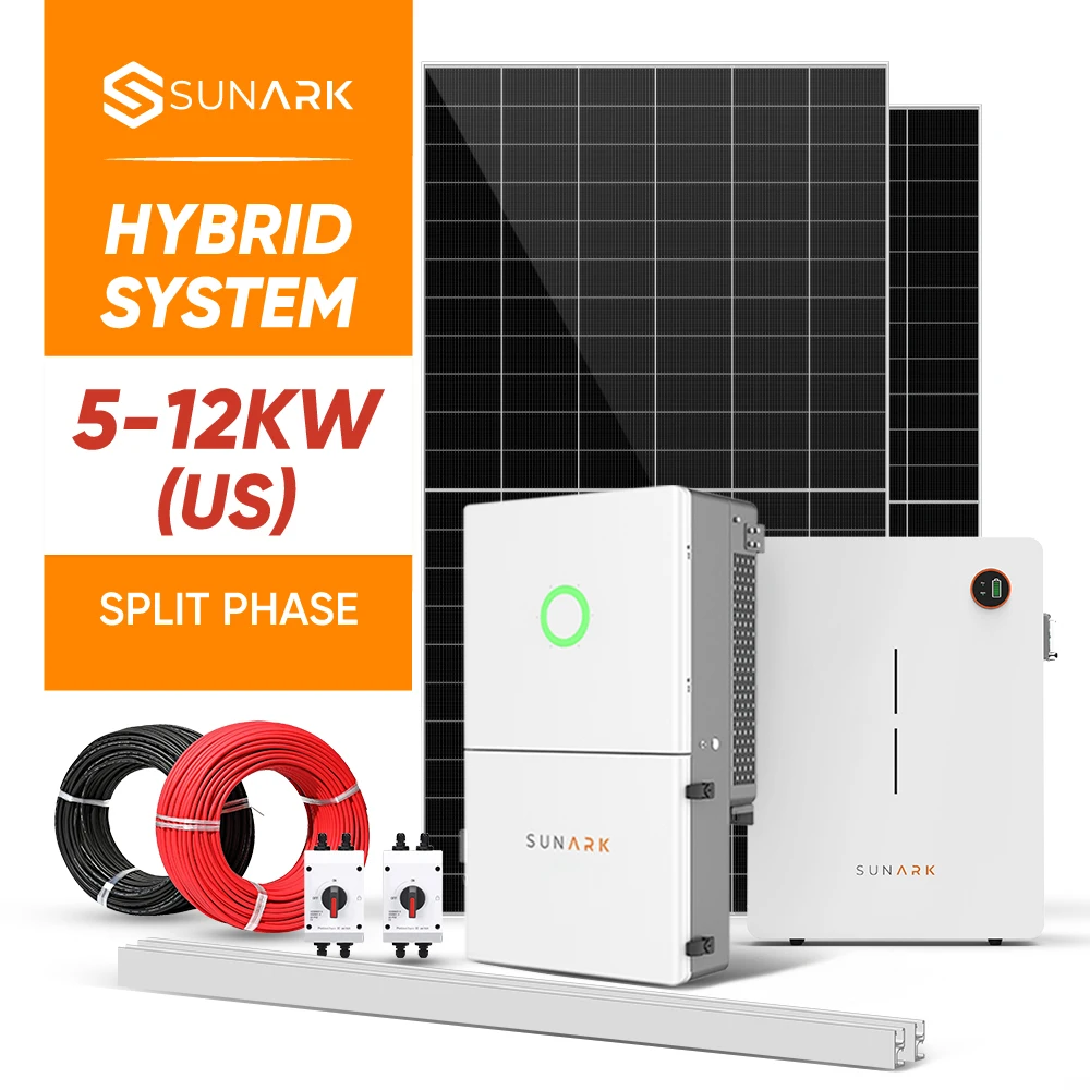 Hybrid Solar Energy System 5000 Watt 10 12 Solar Panel Roof Mounting System Full Set