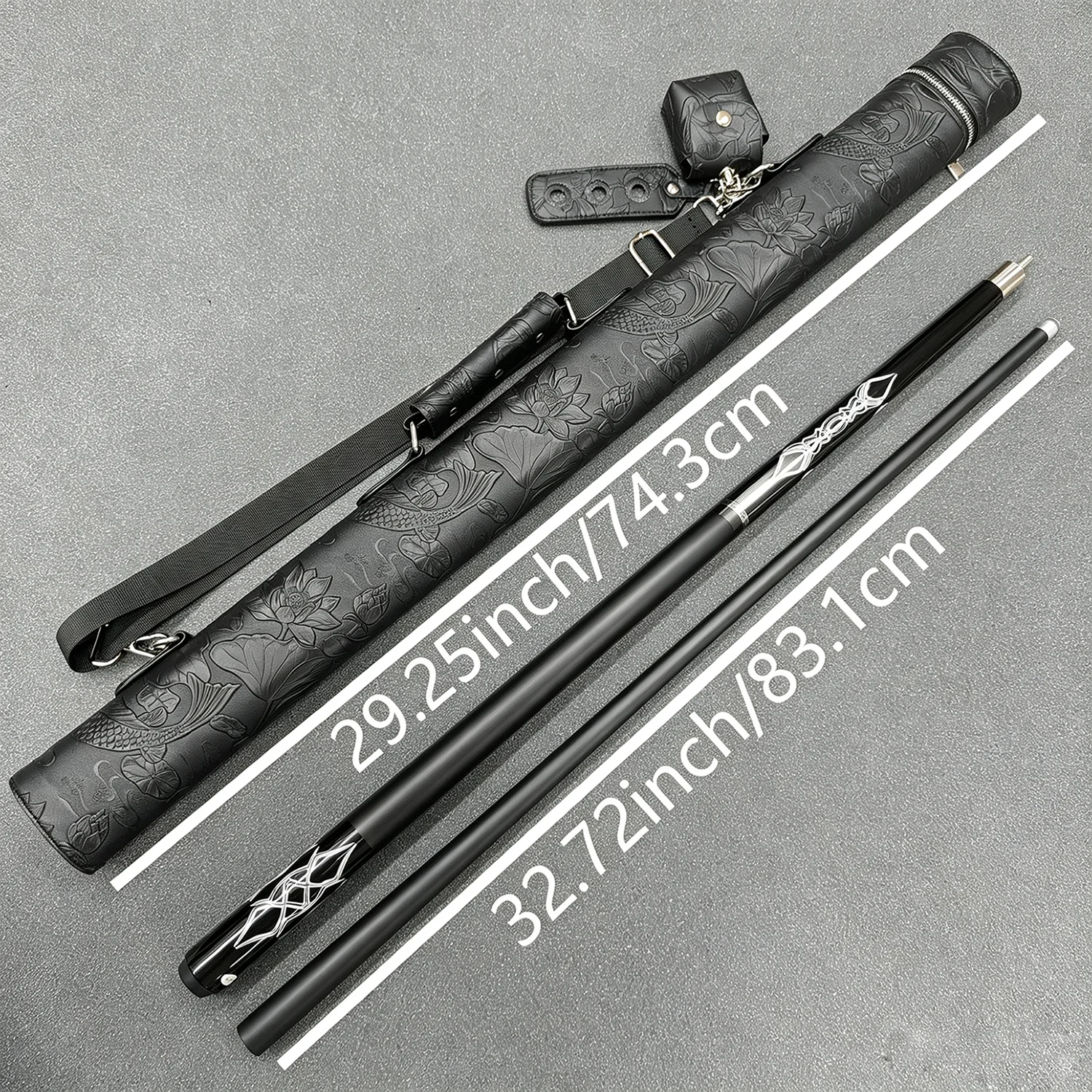 Stylish premium pool cue set with 12.5mm tip and stainless steel 8-thread slow joint, an ideal holiday gift.