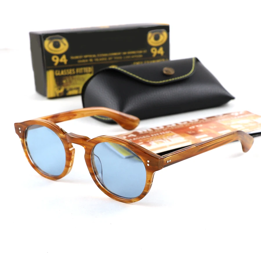 Image of Johnny Depp Sonnenbrille für Herren und Damen, polarisierte Sonnenbrille im KEPPE-Stil, Marken-Vintage-Acetat-Rahmen für Herrenbrillen