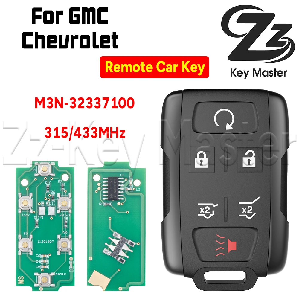 

Zz Key Master Автомобильный дистанционный ключ M3N-32337100 315/433 МГц для Chevrolet Tahoe Colorado Silverado Suburban GMC Canyon Sierra Yukon