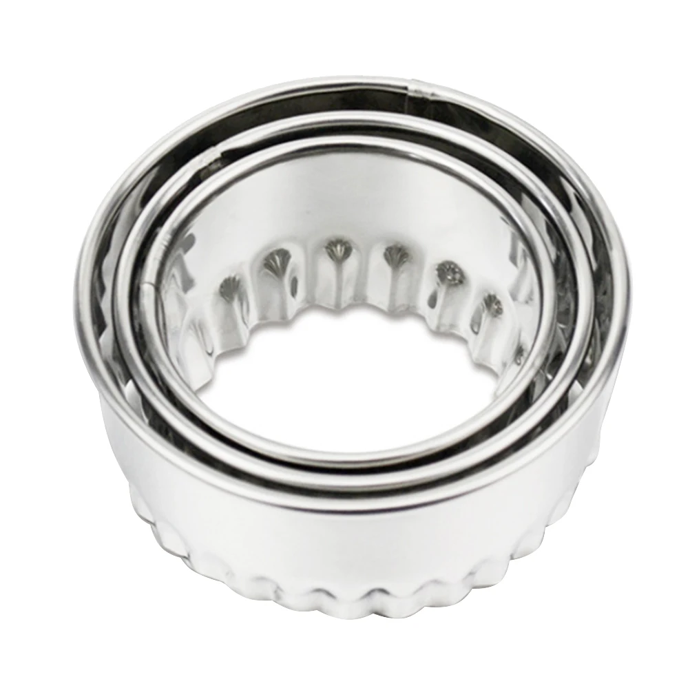 

3pcs Stainless Steel Dumpling Wrapper Mold For Cutting Dough Fondant Brownies Cheese Pancakes Fruit Kitchen Baking Tool Pastry