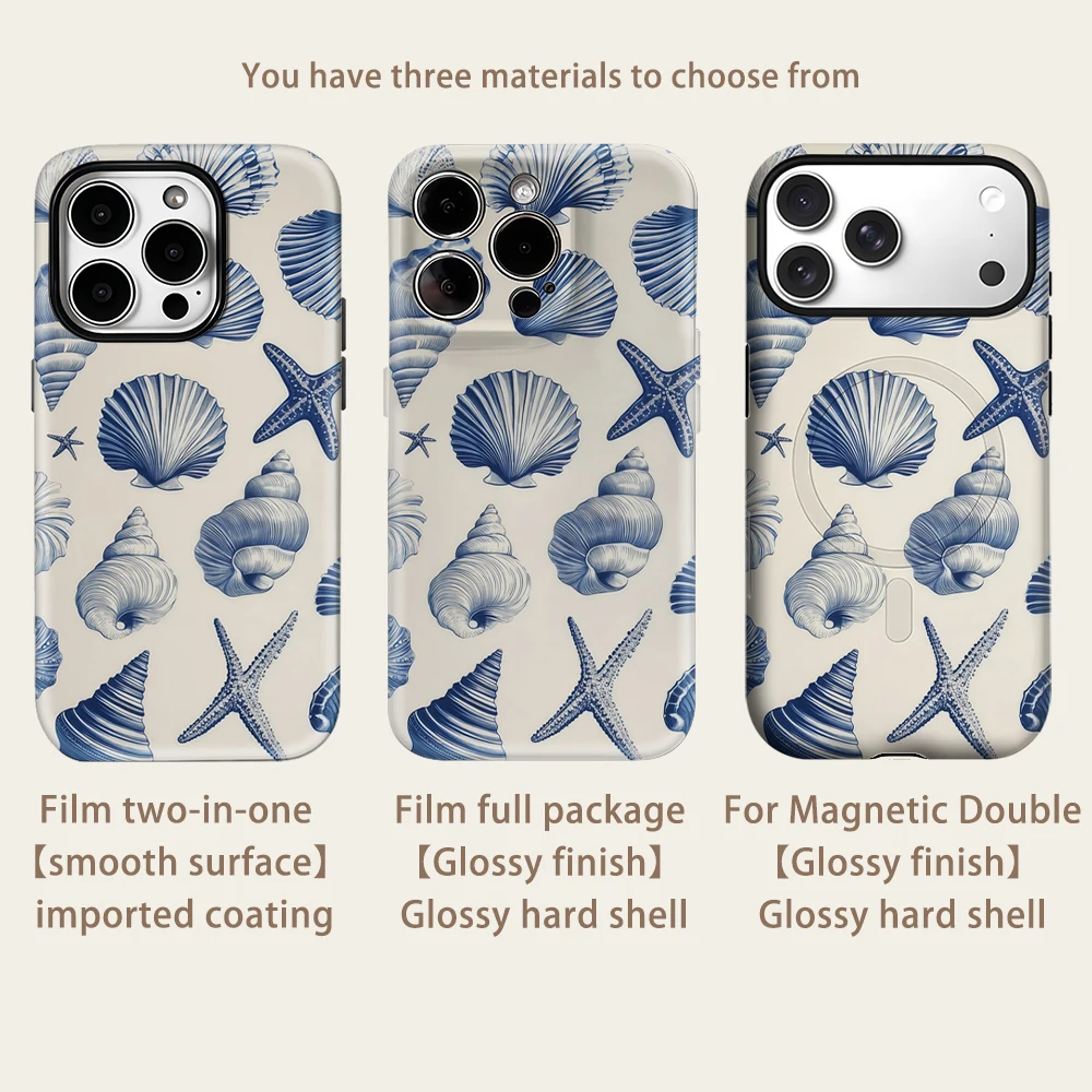 كريم البحرية شل آيفون 17 يجب أن يكون لحالة الهاتف المغناطيسي آيفون 17 16 15 14 13 برو ماكس زائد حافظة صعبة واحدة مزدوجة الطبقة