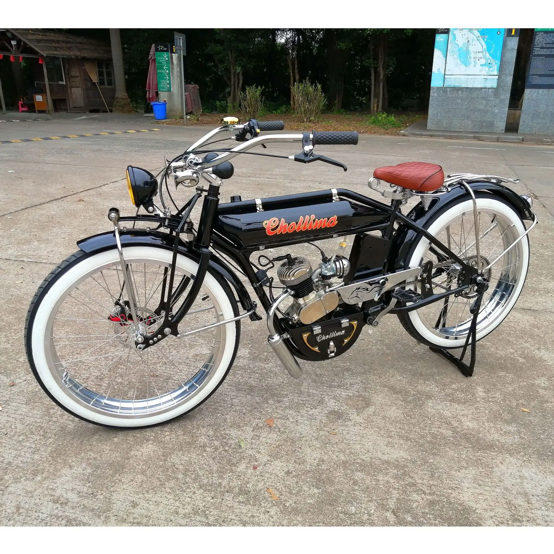 Indian Fuel Bike 50cc, Foot Pedal Dual Purpose, Light Oil Powered Mountain Commuter for Leisure Riding Home Use