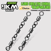 Accesorios de pesca giratorios de tres juntas, 15 ~ 60 uds., barril de pesca, aparejos giratorios, Clip conector de sedal de pesca de agua salada para lubina