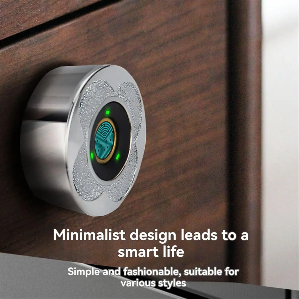 AA19 Fingerprint Lock No Punching Biometric Electronic Door Lock Low Power with Tricolor Lamp for and Home Black