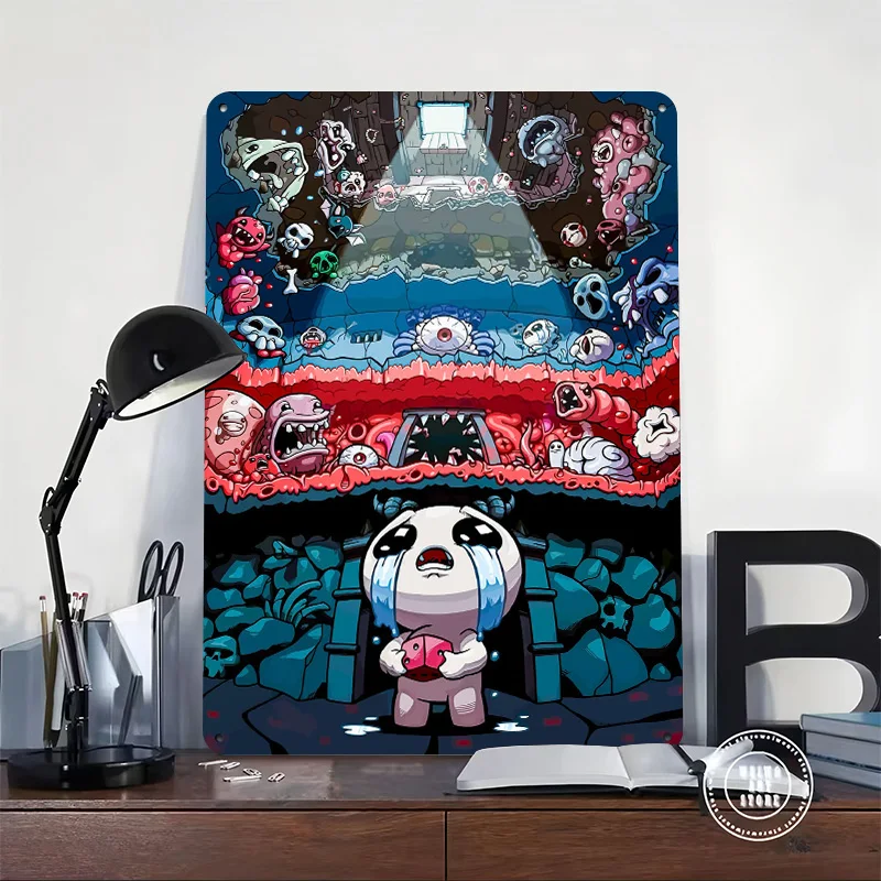 The Binding of Isaac Illustration 3D Texture Printed Poster Custom Vintage Metal Tin Plate Sign for Wall Art Decoration Room