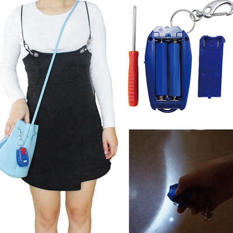 2X Alarm 120DB Girl Women Security Protect Keychain LED Light Emergency Safe Sound Anti-Attack Personal Alarm