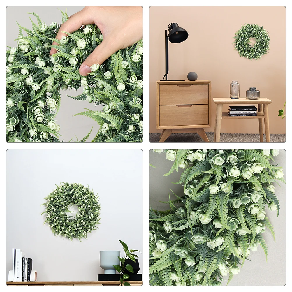 

Realistic Plastic Simulation Flower Wreath Front Door Hanging Artificial Plant Leaf Wreath Spring Festival Party Decoration